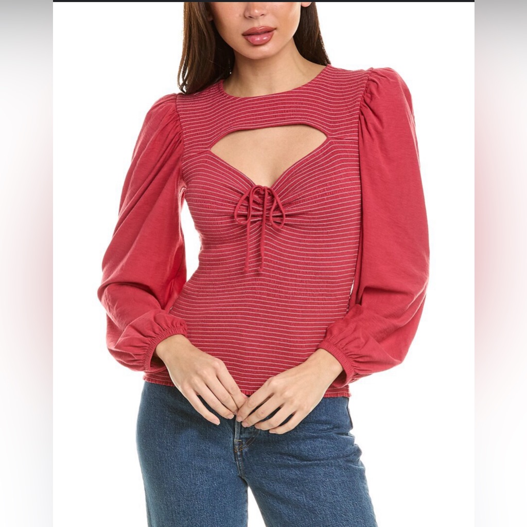 Nation Leilani Red Romantic Cutout Top Size M